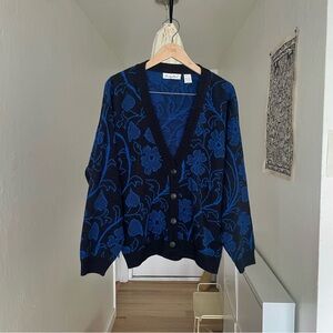 80s Vintage Floral Cardigan